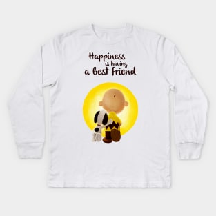 Happiness is Having a Best Friend Kids Long Sleeve T-Shirt